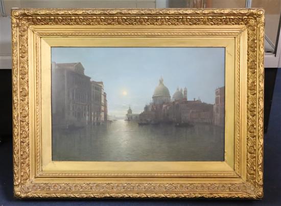 After Alfred Pollentine (Exh. 1861-1880) Grand Canal, Venice, under moonlight 16 x 24in.